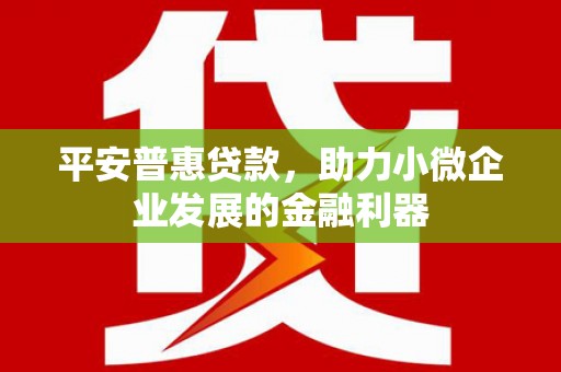 灵璧平安普惠贷款，助力小微企业发展的金融利器